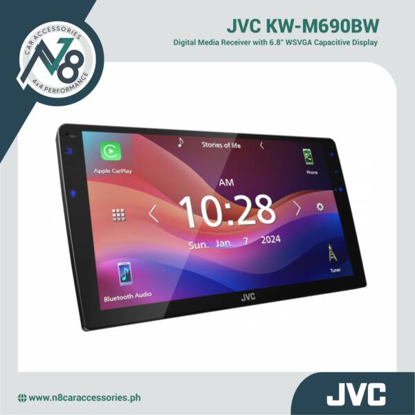 JVC KW-M690BW Digital Media Receiver with 6.8" WSVGA Capacitive Display Genuine
