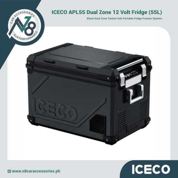 ICECO APL55 Dual Zone 12 Volt Fridge Freezer Black (55L) Genuine