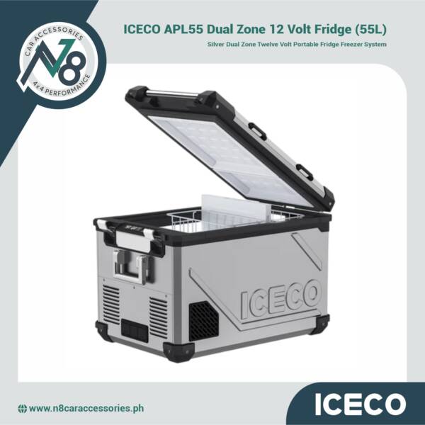 ICECO APL55 Dual Zone 12 Volt Fridge Refrigerator Silver (55L) Genuine