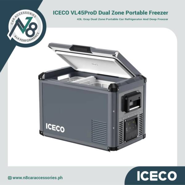 ICECO VL45ProD Dual Zone Portable Refrigerator/Freezer Gray (43L) Genuine