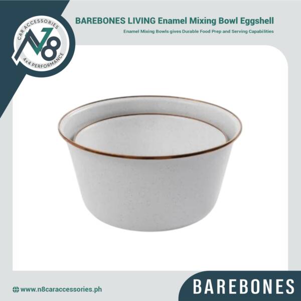 BAREBONES LIVING Enamel Mixing Bowl Eggshell - Set of 2 Genuine