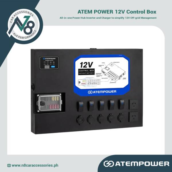 ATEM POWER 12V Control Box w/1500W/3000W Inverter Smart Control Hub Built-In 40A DCDC Charger 4x4 Genuine