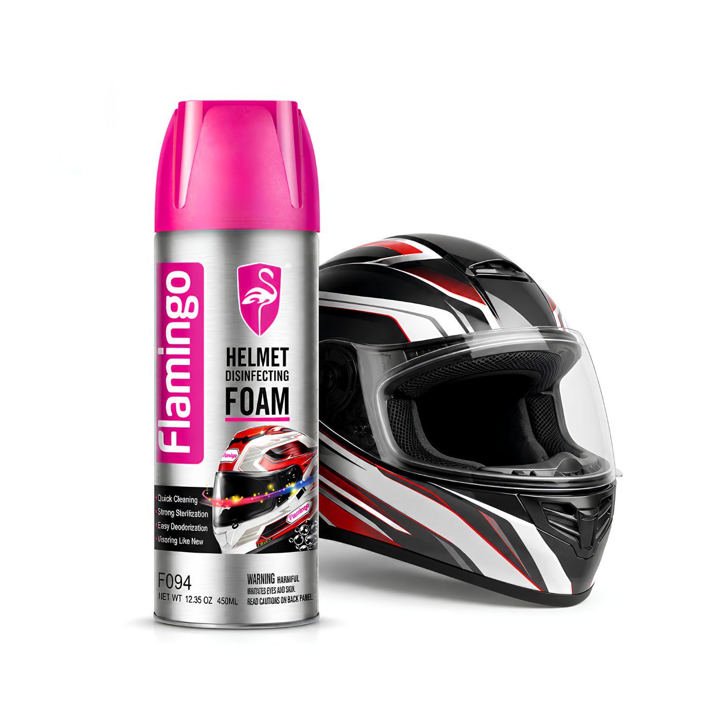 FLAMINGO Helmet Disinfecting Foam 450ml Genuine - Image 4