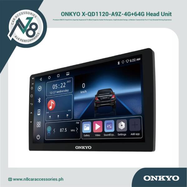 ONKYO X-QD1120-A9Z-4G+64G Head Unit 9" Android 13.0, 5G WIFI, Car Play, Android Auto, FM/AM Genuine