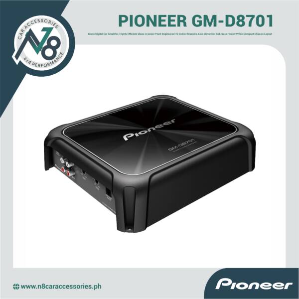 PIONEER GM-D8701 Class-D Mono Amplifier with Bass Boost Remote - 1600W Max Genuine