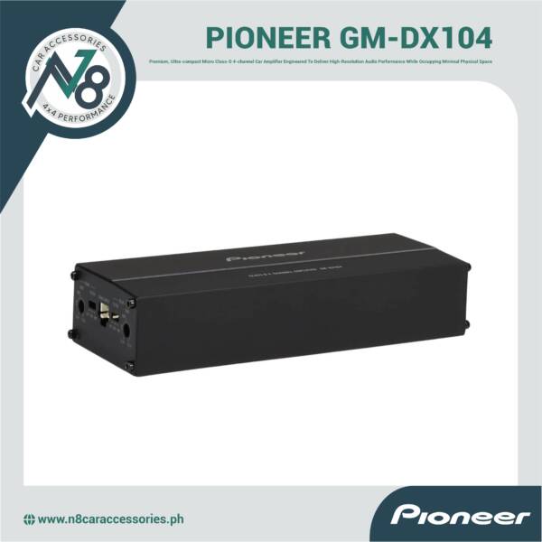 PIONEER GM-DX104 Class-D Hi-Res Audio 4-Channel Mini Bridgeable Amplifier - 100W x 4 Genuine
