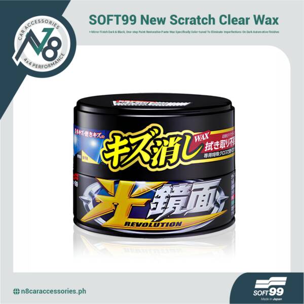 SOFT99 New Scratch Clear Wax-Mirror Finish Dark & Black 200g Genuine
