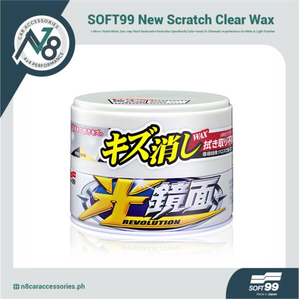 SOFT99 New Scratch Clear Wax-Mirror Finish White 200g Genuine