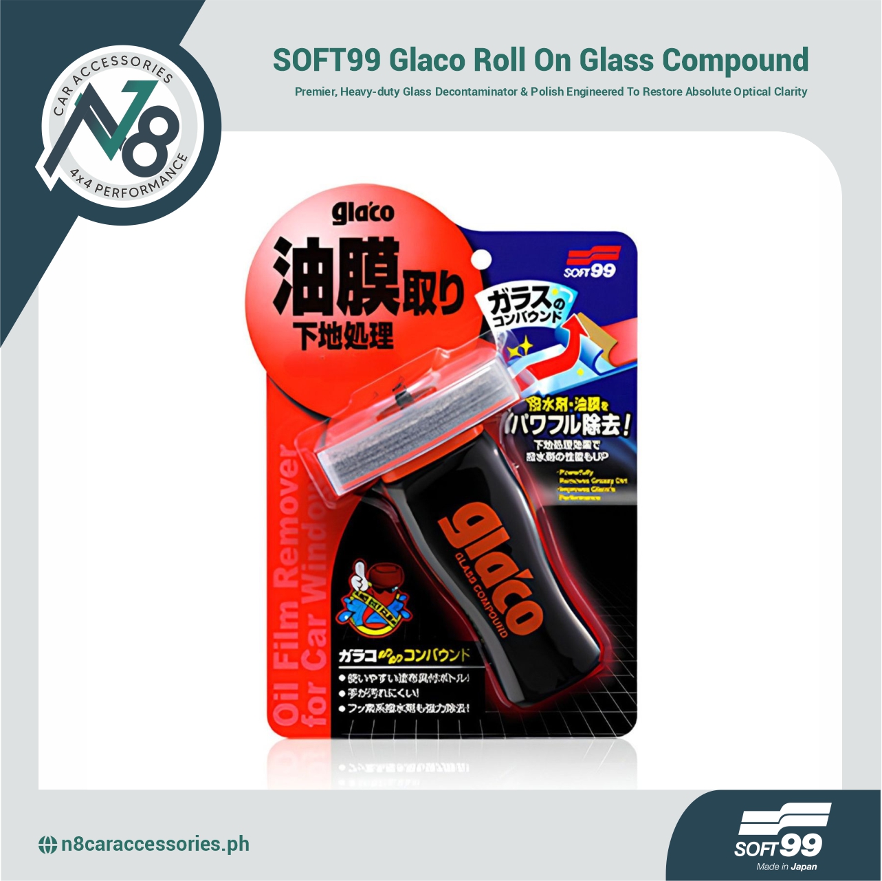 SOFT99 Glaco Roll On Glass Compound 100ml Genuine