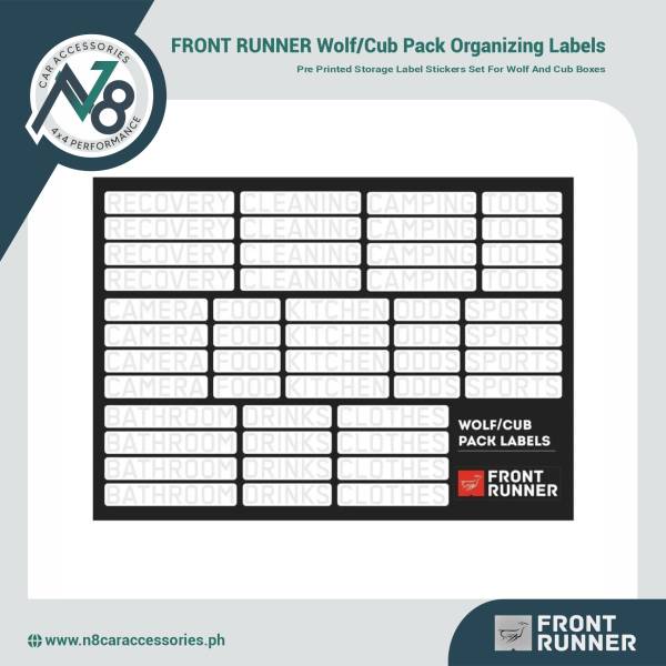 FRONT RUNNER Wolf/Cub Pack Campsite Organizing Labels Genuine